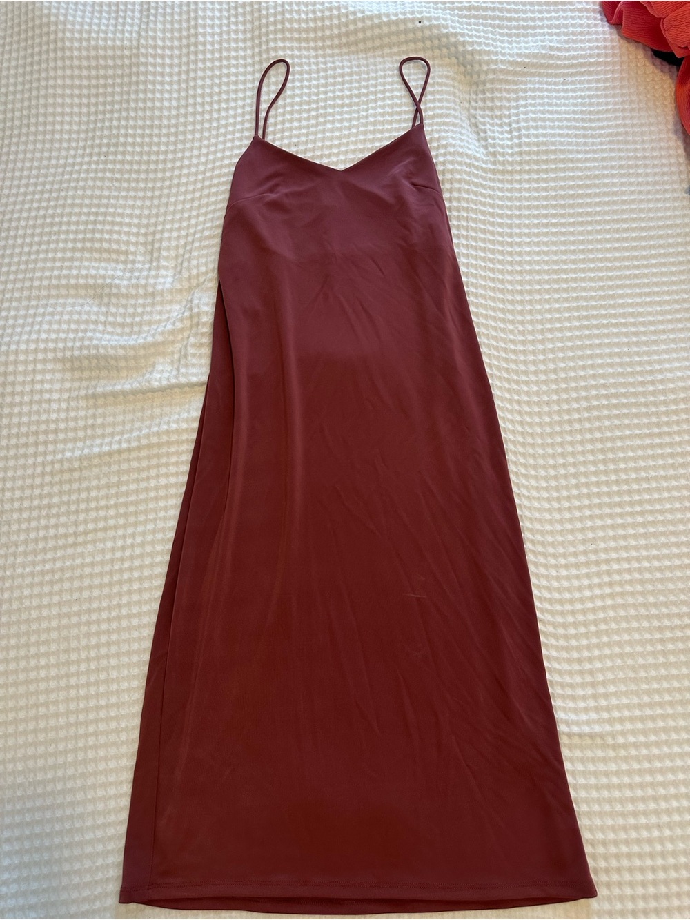 Slip Midi Dress in Deep Burgundy